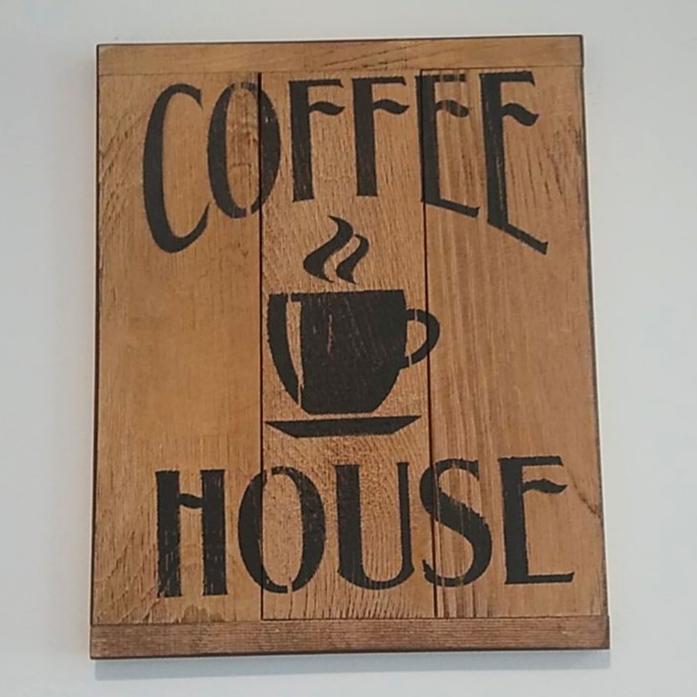 "Coffee House" Wood Home Decor Sign